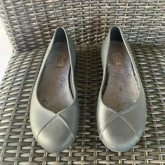 Crocs Olivia II Dual Comfort Lined Flats Women's Sz 8 Black Ballet Slip On Shoes - Picture 3 of 6